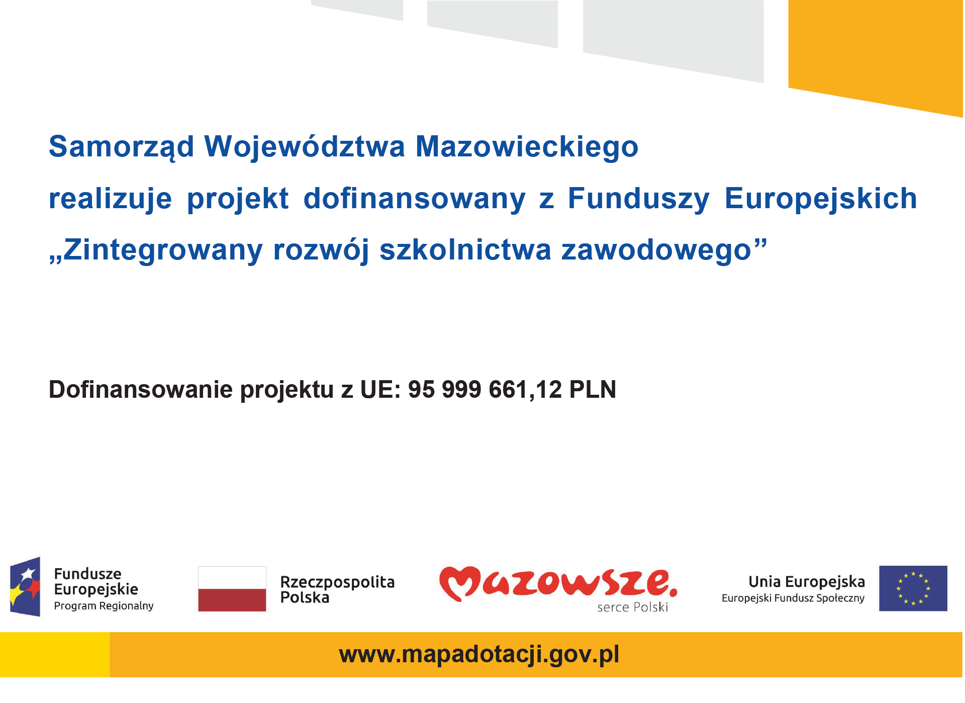 Zdjcie przedstawia informacje o projekcie unijnym